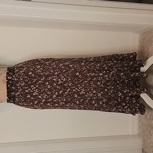Floral Brown Maxi Skirt